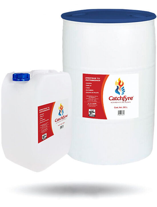 Productos Catchfyre de 200 litros y 20 litros.